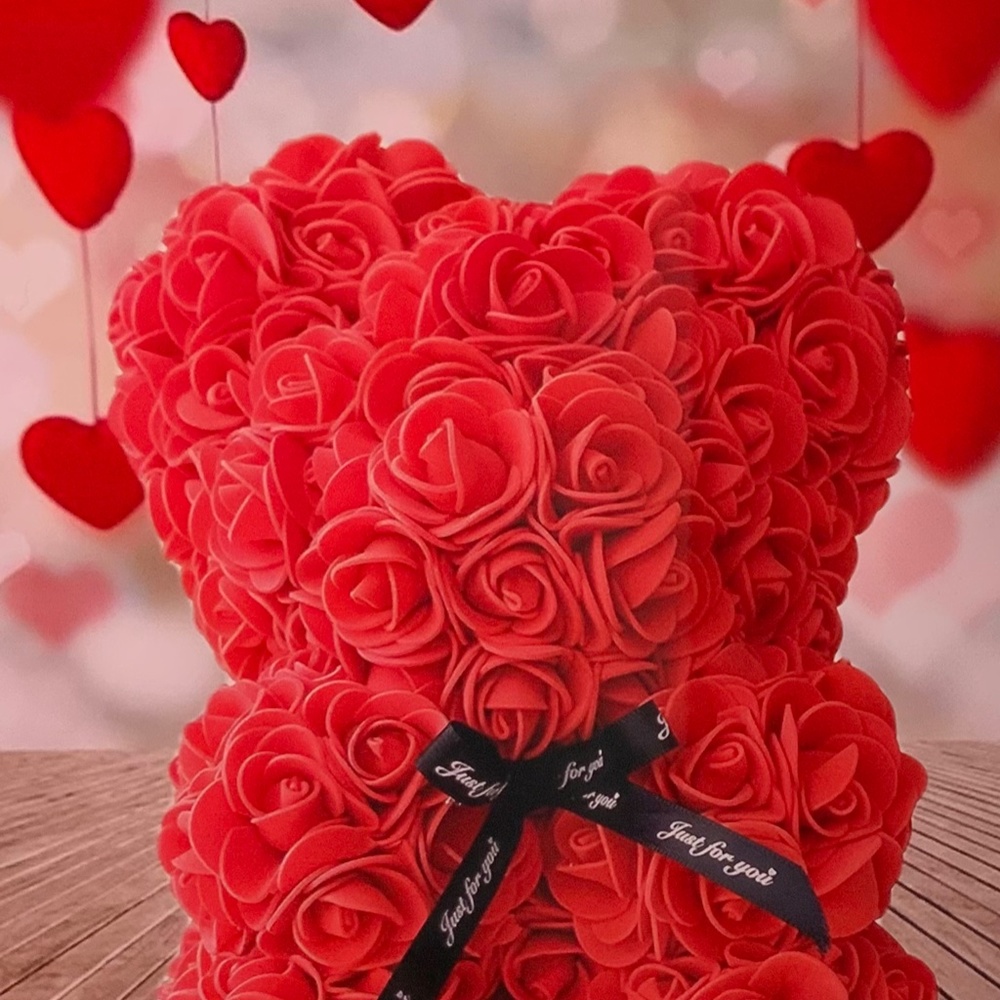 Red Foam Rose 10" Bear Valentines Day Love Gift New